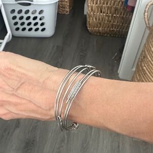 Free People Silver Feather Bracelet